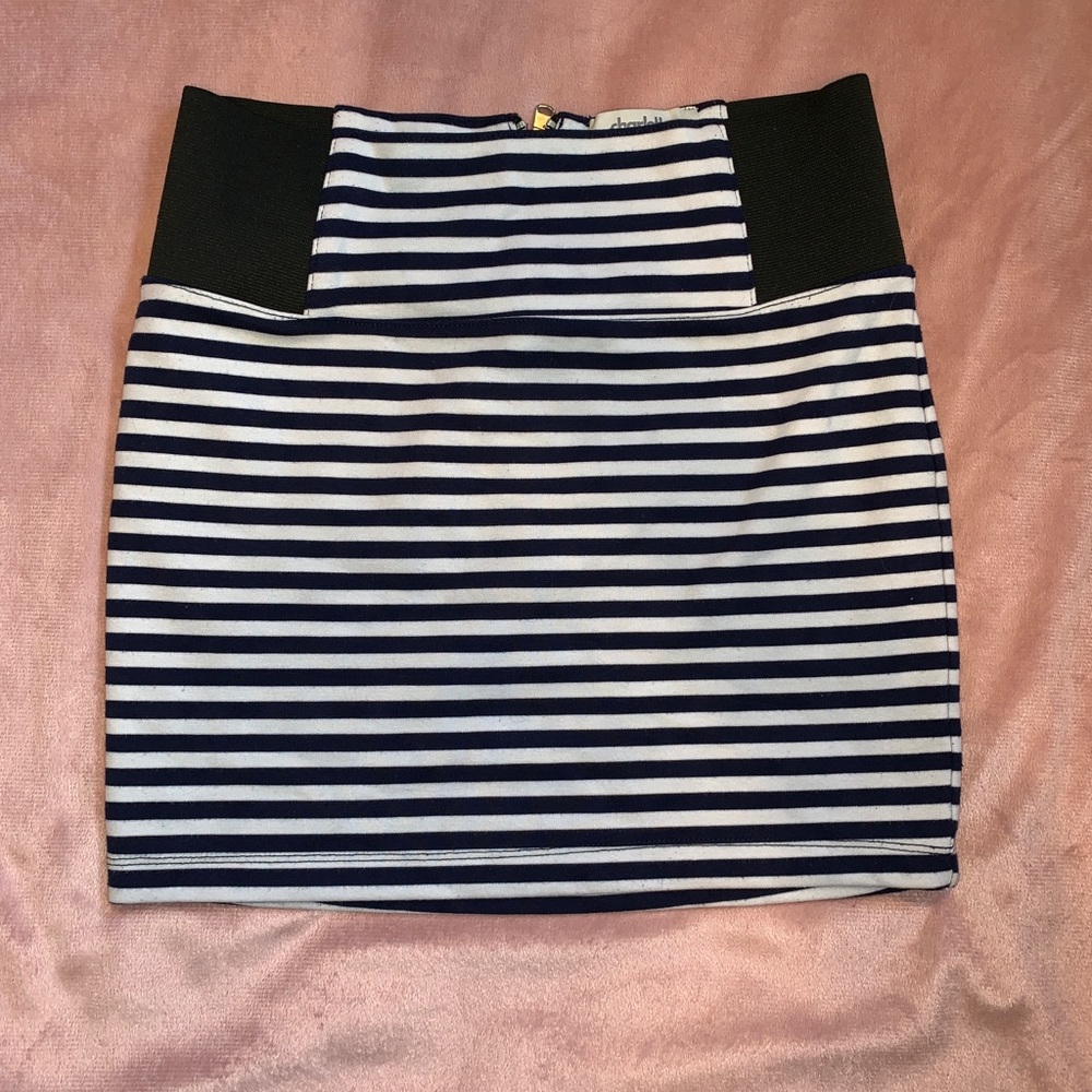 Beautiful striped tight mini skirt